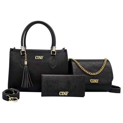 Kit Bolsa Feminina De Ombro Transversal Tira Colo E Carteira