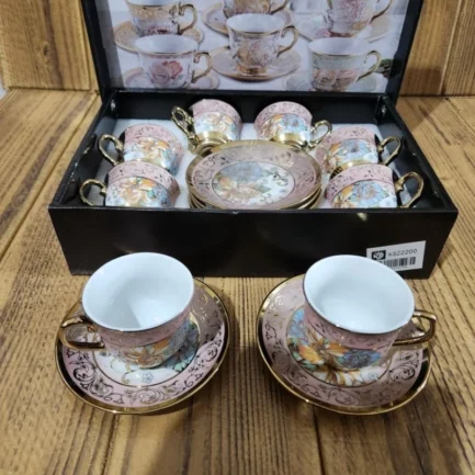 Xícara de café kit com 12 peças de Cerâmica em porcelana - Image 4