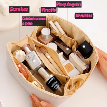 Bolsa Necessaire Super Espaçosa Maquiagem Portátil Para Viagem - Image 3