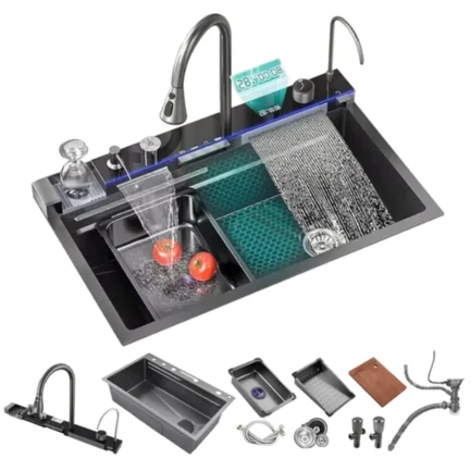 Cuba Cozinha Pia Aço Inox 304 Com Acessórios Cascata Smart Multifuncional - Image 3