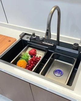 Cuba Cozinha Pia Aço Inox 304 Com Acessórios Cascata Smart Multifuncional