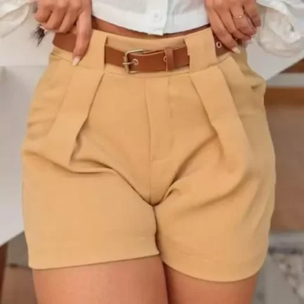 SHORT ALFAIATARIA FEMININO CINTURA ALTA COM BOLSO SOCIAL - Image 3