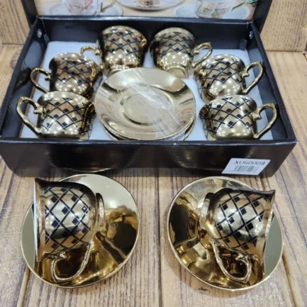 Xícara de café kit com 12 peças de Cerâmica em porcelana - Image 3