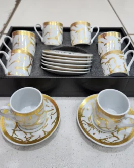 Xícara de café kit com 12 peças de Cerâmica em porcelana