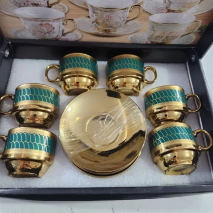 Xícara de café kit com 12 peças de Cerâmica em porcelana - Image 2