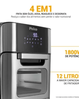 Air Fryer Oven Philco 12L 1800W 4 em 1 PFR2200