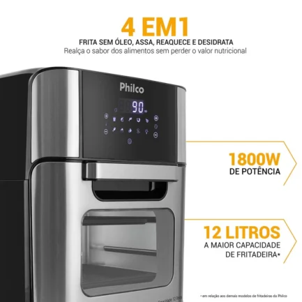 Air Fryer Oven Philco 12L 1800W 4 em 1 PFR2200 - Image 2