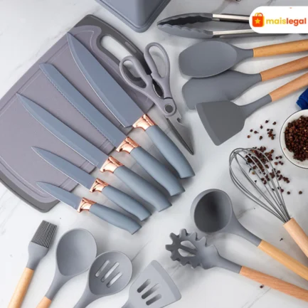 Jogo Utensílios de Cozinha Luxo 19 Peças