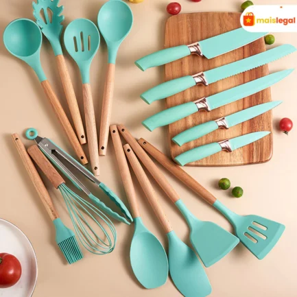 Jogo Utensílios de Cozinha Luxo 19 Peças - Image 3