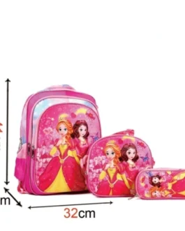 Kit Escolar Infantil Bolsa Lancheira Estojo Estampas 3D Menina e Menino com luzes