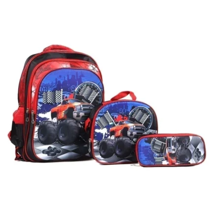 Kit Escolar Infantil Bolsa Lancheira Estojo Estampas 3D Menina e Menino com luzes - Image 4
